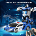 Miniatyrbilde 2 av 5: Fjernstyrt bil, Transformer Robot Rc Biler for Barn Leker, 2.4ghz 1:18 Skala Racing Bil Med En-knapps Deformasjon, 360drifting Blå Hvit