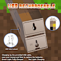 Miniatyrbild 5 av 5: Redstone Torch Light, USB-laddningsbar väggmonterad eller 12,6 tum