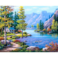 Pikkukuva 1 / 5: 30x40cm Aikuiset Lapset 5D DIY Timanttimaalaussetti - Rauhallinen Järvimaisema