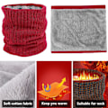 Pikkukuva 3 / 5: Fleece-kaulansuojus, termiset snoodit, unisex, paksut talviset kylmän sään neulotut pyöreät huivit pyöräilyyn, moottoripyöräilyyn ja urheiluun (punainen)