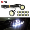 Miniatyrbillede 1 af 5: 10 stk. bil LED ørneøjelampe 23MM 4014 12LED linse superlysende hi