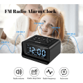 Miniatyrbild 2 av 5: Klockradio med dubbla alarm, digital väckarklocka med 2 USB-laddningsportar, 0-100 % dimbar, justerbar volym, inomhus termometer (svart)