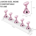 Miniatyrbilde 3 av 8: 2 sett med neglkunst-displaystativer, magnetiske negltipsstativer, akryl-øvingsstativer, egnet for hjemme- og salongmalt neglkunst, rosa