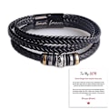 Miniatyrbillede 2 af 4: Flettet læderarmbånd, rustfrit stål inspirerende armbånd, håndlavet flettet læderarmbånd til mænd