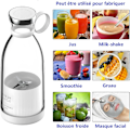 Miniatyrbild 3 av 4: Vit Smoothie Blender, 350ML Bärbar Mini Blender Blender, Fres