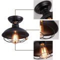 Miniatyrbilde 2 av 3: Svart rustikk taklampe, E27 montert mini semi-flush mount P