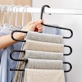 Miniatyrbillede 5 af 5: Bukser Bøjle Multi-lag (4 Pak) S-stil Jeans Bukser Bøjle Skab Rustfrit Stål Rack Pladsbesparende Til Slips Tørklæde