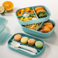 Miniatyrbilde 3 av 4: Lunsjboks Lunsjboks med lekkasjesikre rom fruktboks salatboks