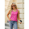 Miniatyrbild 2 av 5: Tanktop för damer, rund hals, metallring, lös passform, enfärgad, ledig, ärmlös T-shirt S S
