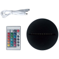 Miniatyrbillede 1 af 2: Akryl LED-lampebaser til 3D-illusion natlys 7 farver touch-switch udskiftningsbase til 3D-bordlamper i løs vægt