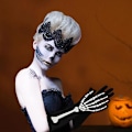 Miniatyrbillede 4 af 5: Skelet Handsker og Skelet Strømpebukser, Halloween Skelet Strømpebukser, H