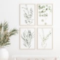 Miniatyrbilde 1 av 5: Botanisk Boho Baderomsdekor Veggkunst Trykk, Rammeløs Salvie Grønn