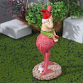 Miniatyrbillede 3 af 5: Flamingo Have Gnome Statue - Sjov Dværg Flamingo Figurer, Ya