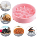 Miniatyrbillede 2 af 5: Langsomt foderskål til hunde, langsomt foderskål skridsikkert design sjovt interaktivt foderskål til katte og hunde, fremmer sund spisning og langsom fordøjelse (Pink)