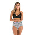 Miniatyrbild 2 av 5: Kvinnors högmidjade bikinis set push up bikini baddräkt tvådelad baddräkt badkläder kostym (3XL ränder)