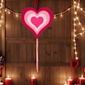 Miniatyrbilde 4 av 5: Valentinsdag Hageflagg Kjærlighet Filt Henger Hjemmedekorasjon Valentinsdag Bryllupsdekorasjon Valentinsdag Gave B