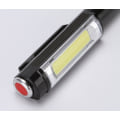 Miniatyrbillede 4 af 6: 3W LED inspektionslys med klips og magnet 400 lumen COB lommelygte til bilreparation garage fiskeri nødsituation. Blinkende rødt lys sort