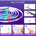 Miniatyrbillede 4 af 5: 3M 360 RGB 5050 SMD Smart Bluetooth LED-båndlys med fjernbetjening + APP-synkronisering med musikrytmefunktion