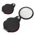 Pikkukuva 1 / 4: 8x 50mm Mini taittuva suurennuslasi taskusuurennin PU nahkakotelolla, 2 kpl suurennustyökalua lukemiseen