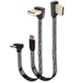 Miniatyrbilde 5 av 5: 10cm-1m Lengde USB til USB C Strømladekabel 480Mbps Dataoverføringskabel Støtter 10W Hurtiglading for Nettbrett 0.3m Bend left