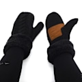 Miniatyrbillede 1 af 4: Sorte, dame vinterhandsker, strikkede touch screen handsker, uld c