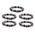 Miniatyrbillede 3 af 4: Protein rød jernmalm sort cirkulær rombe perle sundhedsterapi armbånd 1 stk