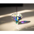 Miniatyrbilde 3 av 4: Krystallhjerteprisme anheng belysning anheng, transparent, 45mm