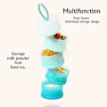 Miniatyrbilde 3 av 5: Bærbar spedbarnsmelkpulverdispenser, stabelbare bokser, 4 lag korn/mat/frukt/snacksbeholder amming（B）