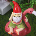 Miniatyrbillede 4 af 5: Flamingo Have Gnome Statue - Sjov Dværg Flamingo Figurer, Ya