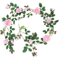 Miniatyrbild 1 av 4: Rosgirlang Konstgjord Flanellros Romantisk Dekoration Bröllopsmiddag Vardagsrumsfönster Dekoration Ros Rosa
