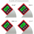 Miniatyrbillede 2 af 5: Vinkelmåler Digital LCD Digital Goniometer Skal Fase Inclinometer Vandtæt Vinkelmåler til Vinkelmåling Bil Arbejde