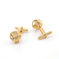 Miniatyrbillede 3 af 4: Guld stegte dej twirls bil blomst manchetknapper metal omgivende multi line stegte dej twirls manchetknapper knude manchetknapper