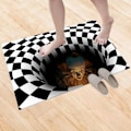 Miniatyrbild 4 av 5: 3D optisk illusionsmatta, clownfälla mönster halkfri rektangulär