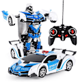 Miniatyrbillede 1 af 2: 1:18 Transformer Rc Radio Remote Control Transformer Vehicle Car Deform Robot Toy