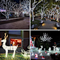 Miniatyrbilde 6 av 6: Solcelle Lyslenke Utendørs, 200LED 22M 8 Moduser IP65 Vanntett Lyslenke for Hjem Utendørs Hage Bryllup og Julebord, Kald Hvit