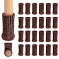 Miniatyrbillede 1 af 5: 24 stk. Stolebeskyttere til stoleben - Høj elastisk gulvbeskyttelse - Skridsikre stolebenssokker - Møbelhættersæt - Passer til diameter (Brun)