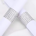 Miniatyrbillede 2 af 5: 10 stk. Sølv Servietringe Blanke Rhinestone Servietringe Bryllup