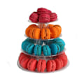Miniatyrbild 1 av 5: 4-lagers rund macaron-torn tårta stativ macaron displayställ för bröllop födelsedagsfest dessert stativ kakfat