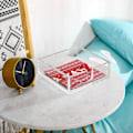 Miniatyrbillede 3 af 5: Akryl frokostserviet holder, dekorativ servietbakke til spisebord og køkken, gennemsigtig flad serviet holder tissue dispenser, 7,1 x 7,1 x 2,6 tommer