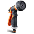Miniatyrbilde 1 av 2: Slange Spray Gun, 2stk 8 Funksjoner Hage Vannpistol Irrigasjonspistol For Bilvask, Kjæledyrbad, Hage / Plen Irrigasjon（Oransje）