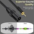 Miniatyrbillede 5 af 5: 3,5 mm til 3-pin kabel, 3-pin til 3,5 mm ubalanceret Aux mikrofonkabel, 1/8 tomme stereo til 3-pin han-ledning adapter 300cm