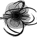 Miniatyrbild 1 av 5: Elegant Blommig Fjäder Hårklämma Mesh Fjäder Hårband Bröllopstiara (marinblå)