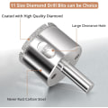 Miniatyrbillede 4 af 5: Diamant Hulsave, Justerbar Hulstansningslokalisator Flise Hulsave med 11p