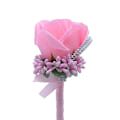 Miniatyrbillede 1 af 4: 1 sæt kunstig bryllupscorsage håndleds corsage knaphuls corsage bryllups boutonniere roser håndleds corsage til bryllupper（Pink）