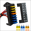 Miniatyrbillede 1 af 5: Premium 8-vejs sikringsboks med kabler Universal Standard Blade Fuse Holder Bilsikring Blok med gratis standard bladfusninger