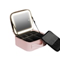 Miniatyrbillede 1 af 3: (Pink) Kosmetikpung med LED-belyst spejl