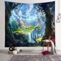 Miniatyrbilde 1 av 5: Skogsslott-tapet, 180X230CM fantasy psykedelisk tapet, f