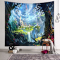 Pikkukuva 1 / 5: Metsälinna-gobelíini, 180X230CM fantasia psykedeelinen gobelíini, f