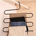 Miniatyrbillede 1 af 5: Bukser Bøjle Multi-lag (4 Pak) S-stil Jeans Bukser Bøjle Skab Rustfrit Stål Rack Pladsbesparende Til Slips Tørklæde