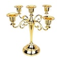 Miniatyrbilde 4 av 5: Lysestake for Søylelys Kandelaber Lysestake 5 Lys Sink Legering 5 Armer Lysestake for Borddekorasjon Eventmiddag (gylden) golden